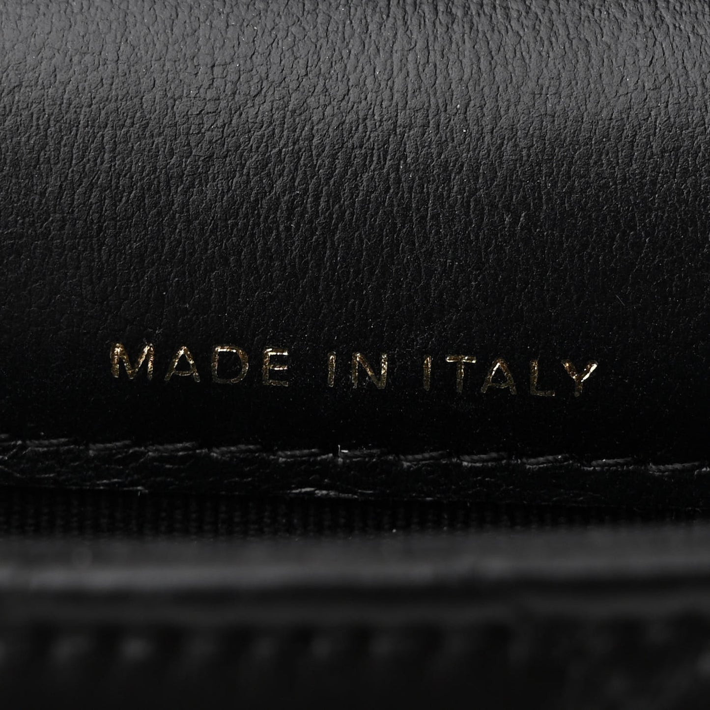 Lambskin Quilted Lacquered Chain Phone Holder With Chain Black