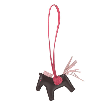 Hermes Milo Lambskin Matte Alligator Touch Grigri Rodeo Horse Bag Charm PM Rouge Sellier Framboise Rose Sakura 1 of 5