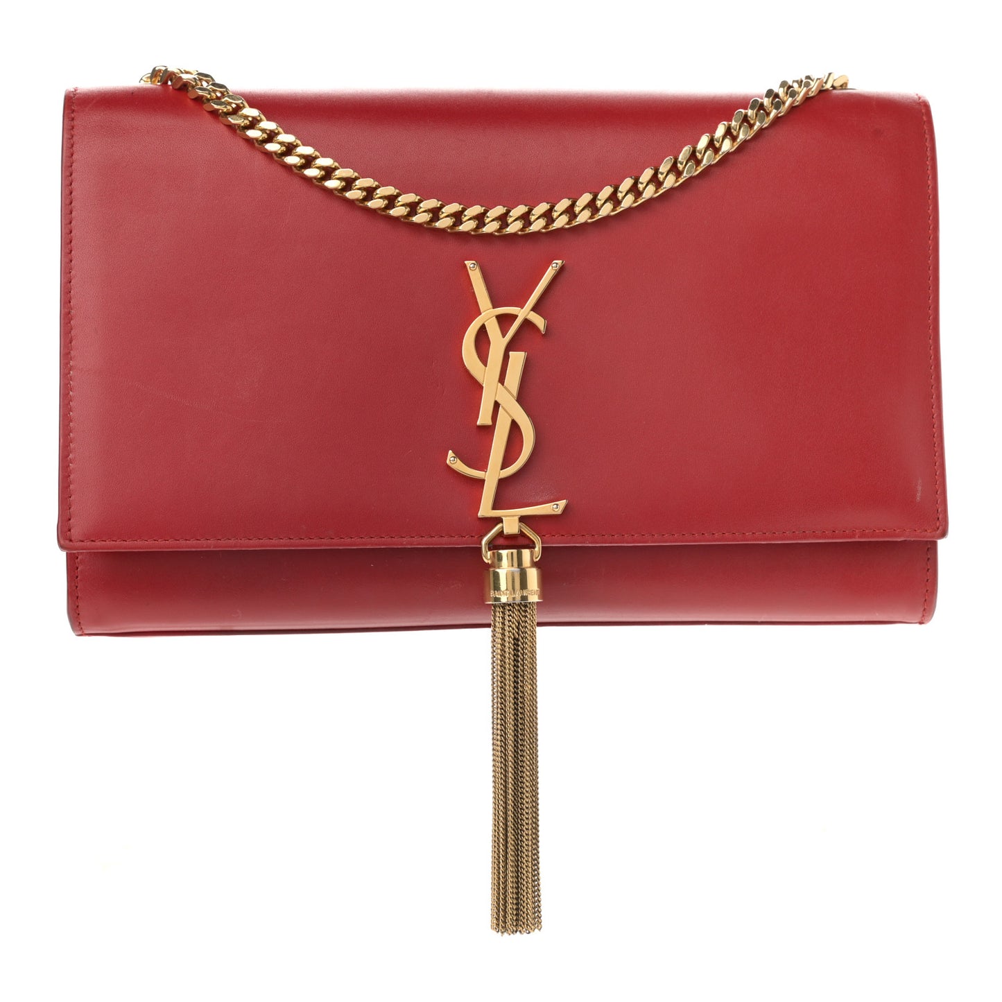 Smooth Calfskin Medium Classic Monogram Kate Tassel Satchel New Lipstick