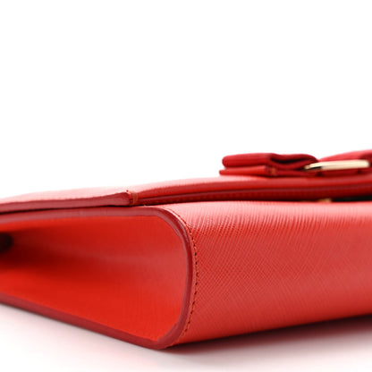 Salvatore Ferragamo Hammered Calfskin Mini Miss Vara Bow Chain Bag Red 7 of 8