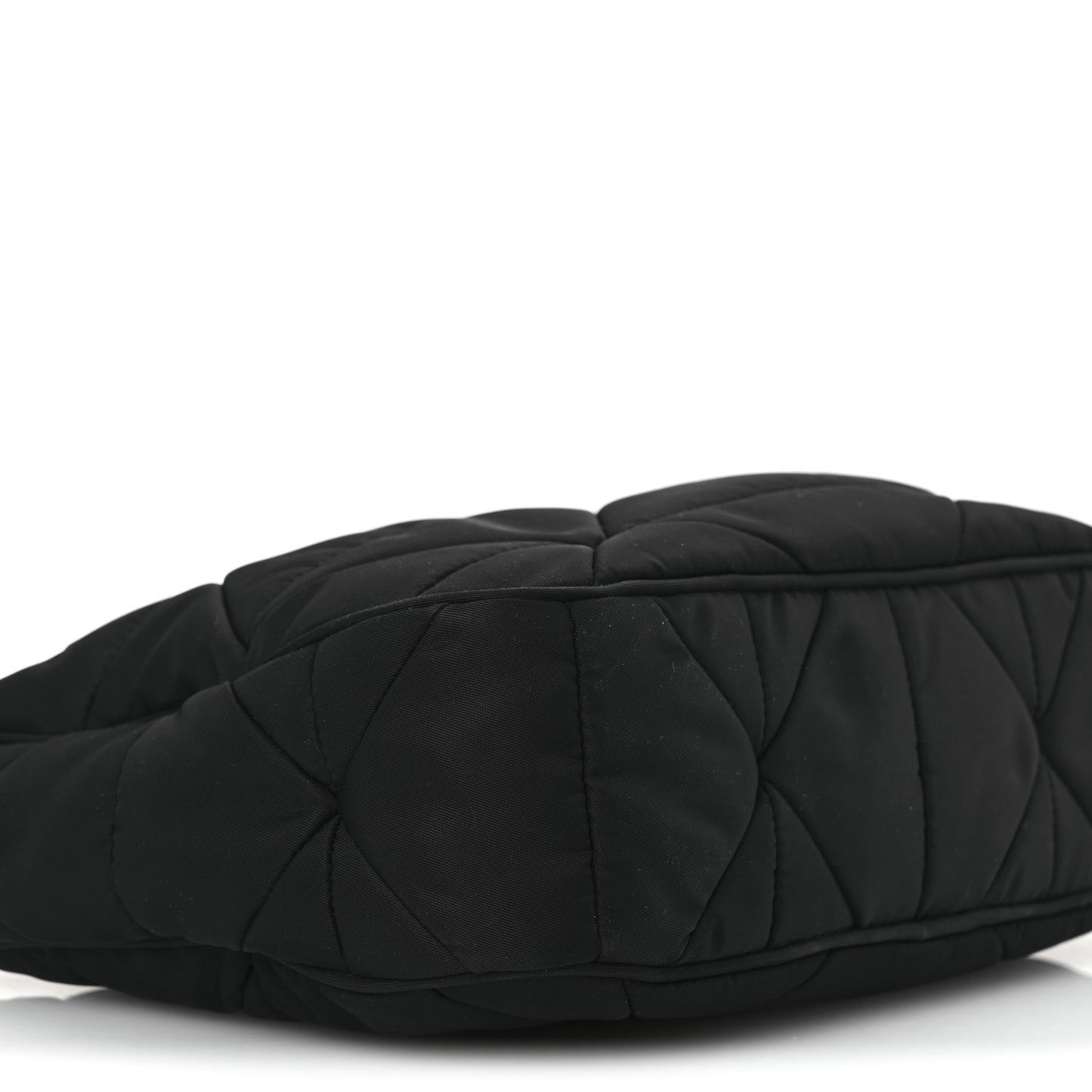 Re-Nylon Triangle Padded Patchwork Shoulder Bag Black