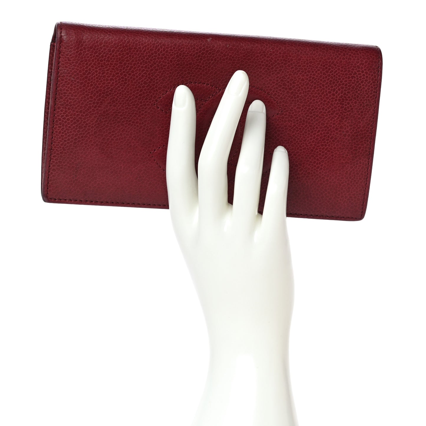 Caviar Timeless CC Yen Wallet Bordeaux