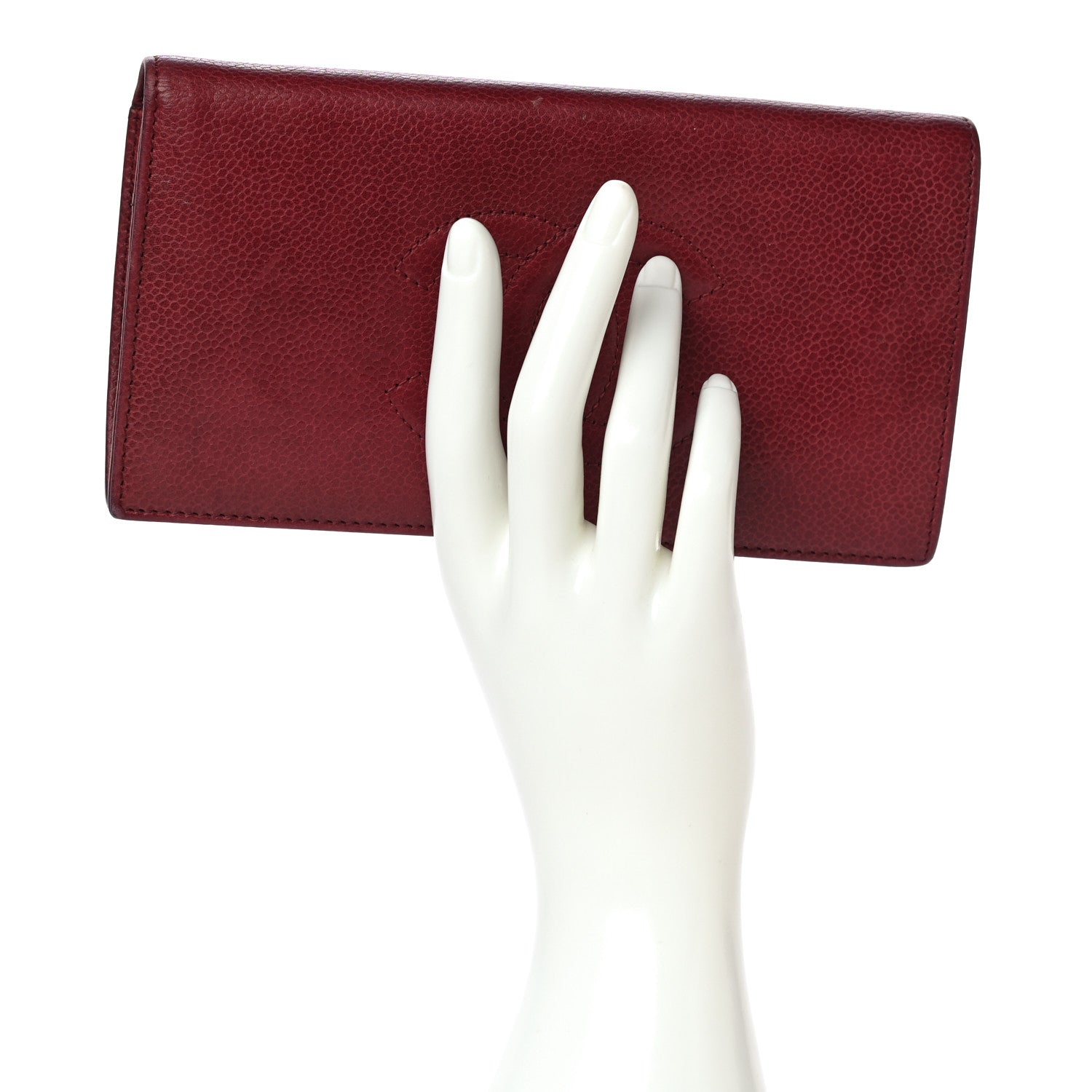 Chanel Caviar Timeless CC Yen Wallet Bordeaux 2 of 22