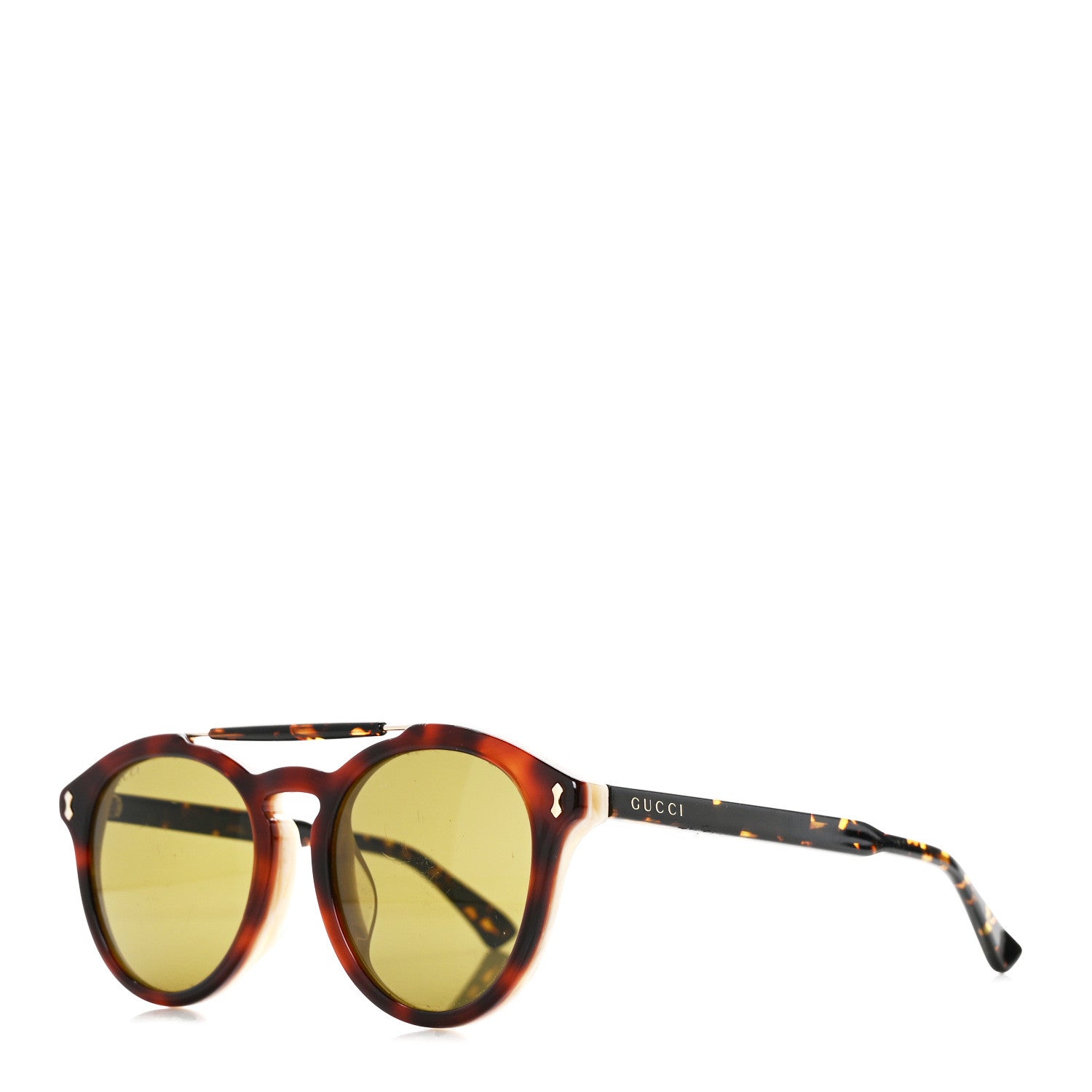 Gucci Round Avana Sunglasses GG0124SA Tortoise 1 of 7