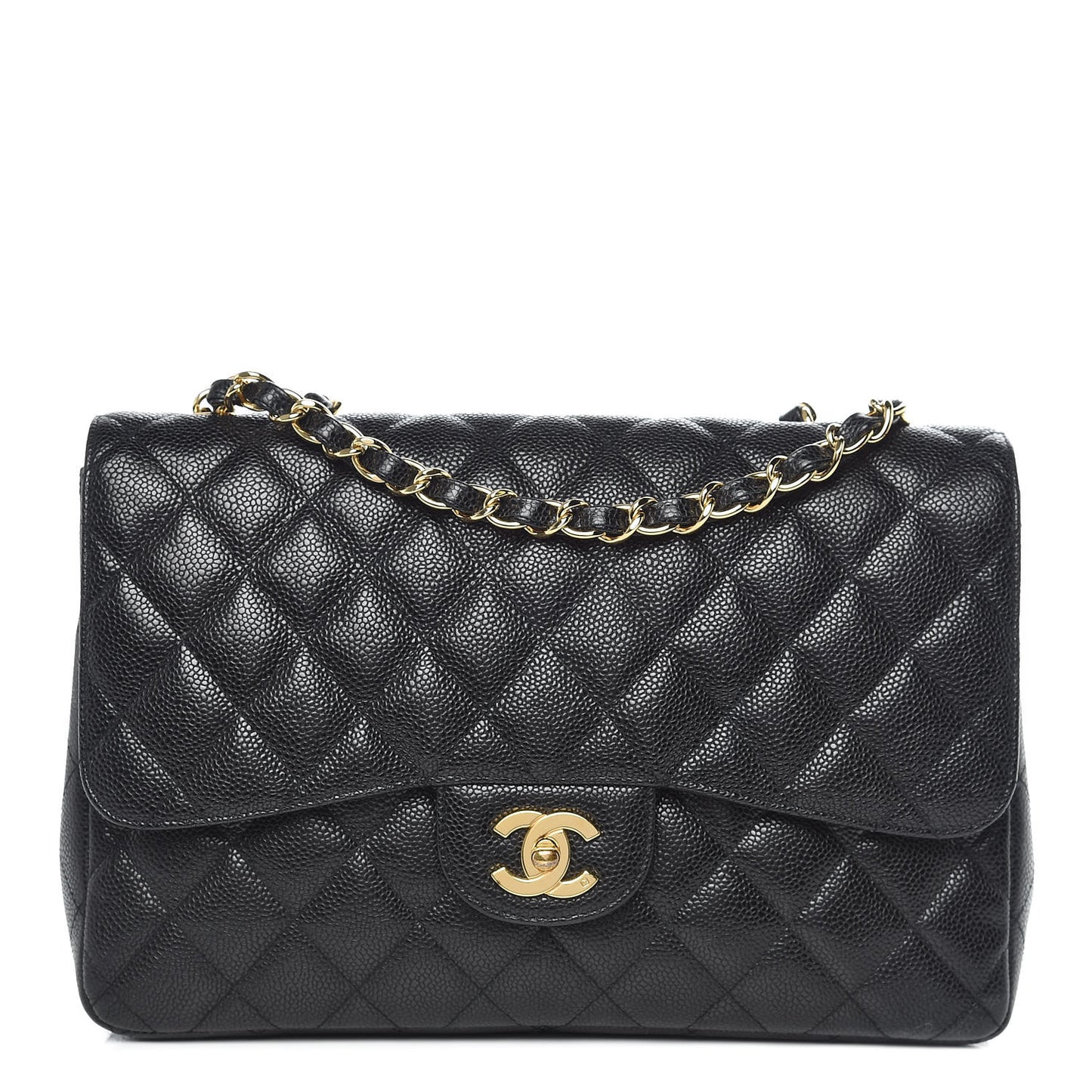 Caviar Quilted Jumbo Single Flap Black