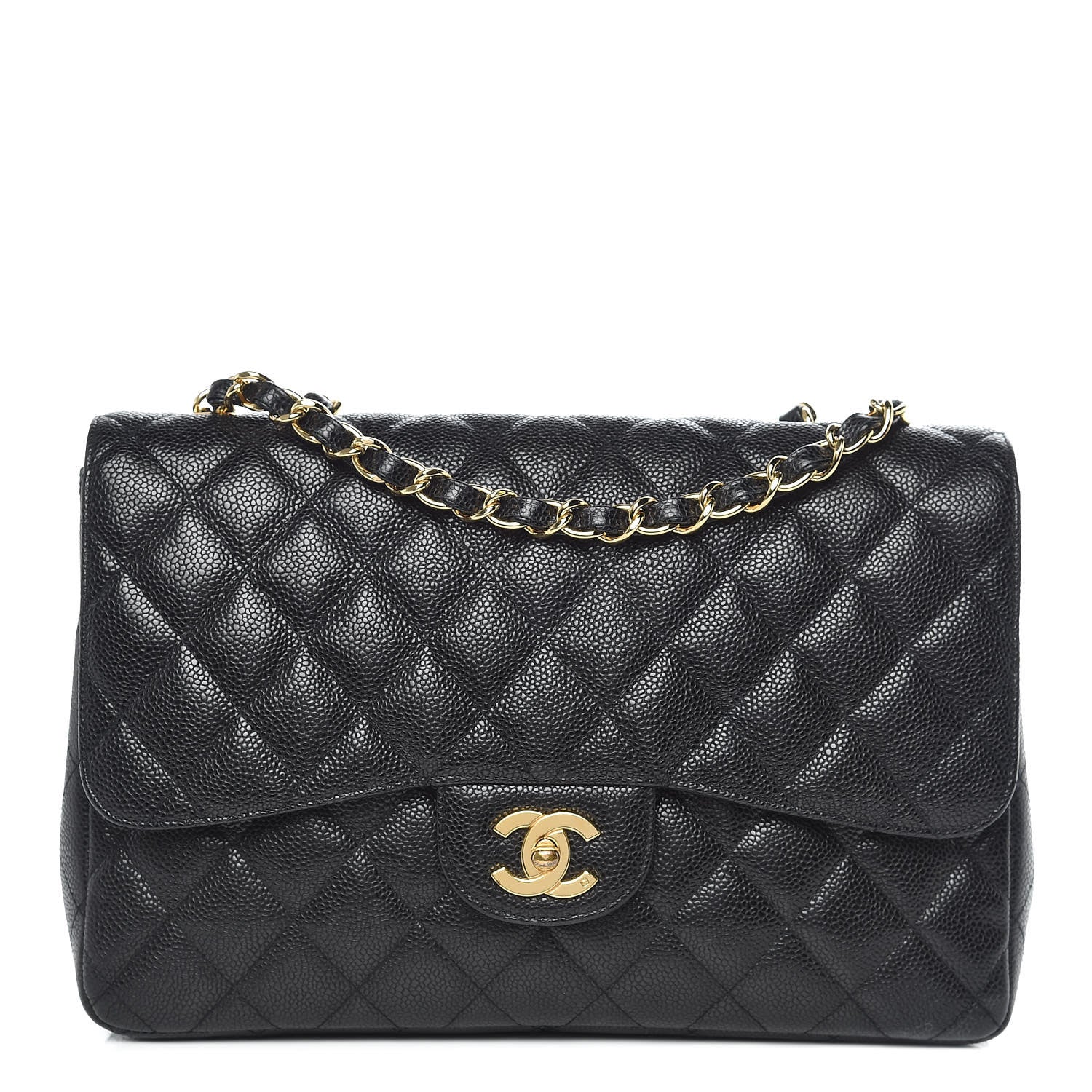 Chanel Caviar Quilted Jumbo Single Flap Black 1 of 11