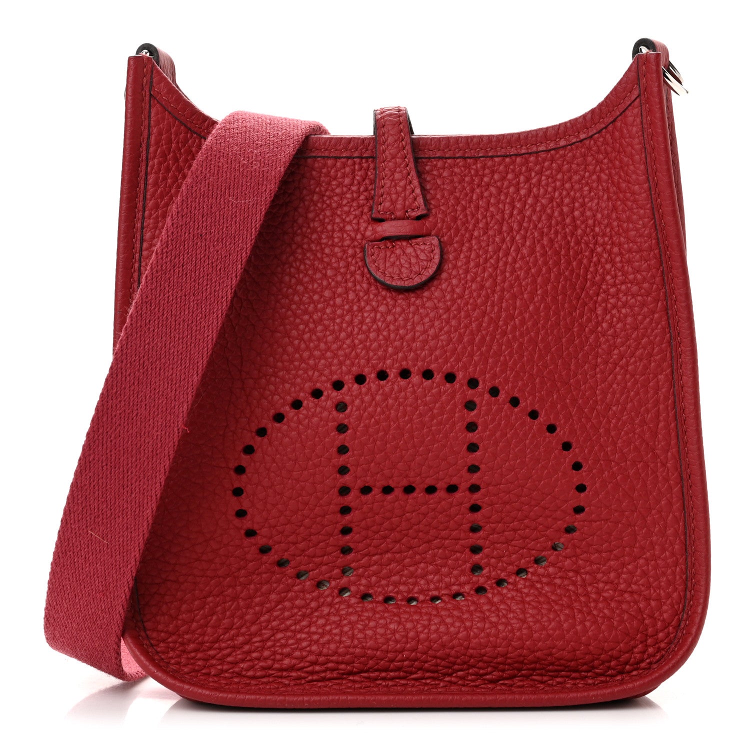 Hermes Taurillon Clemence Evelyne TPM Rouge Grenat 1 of 11