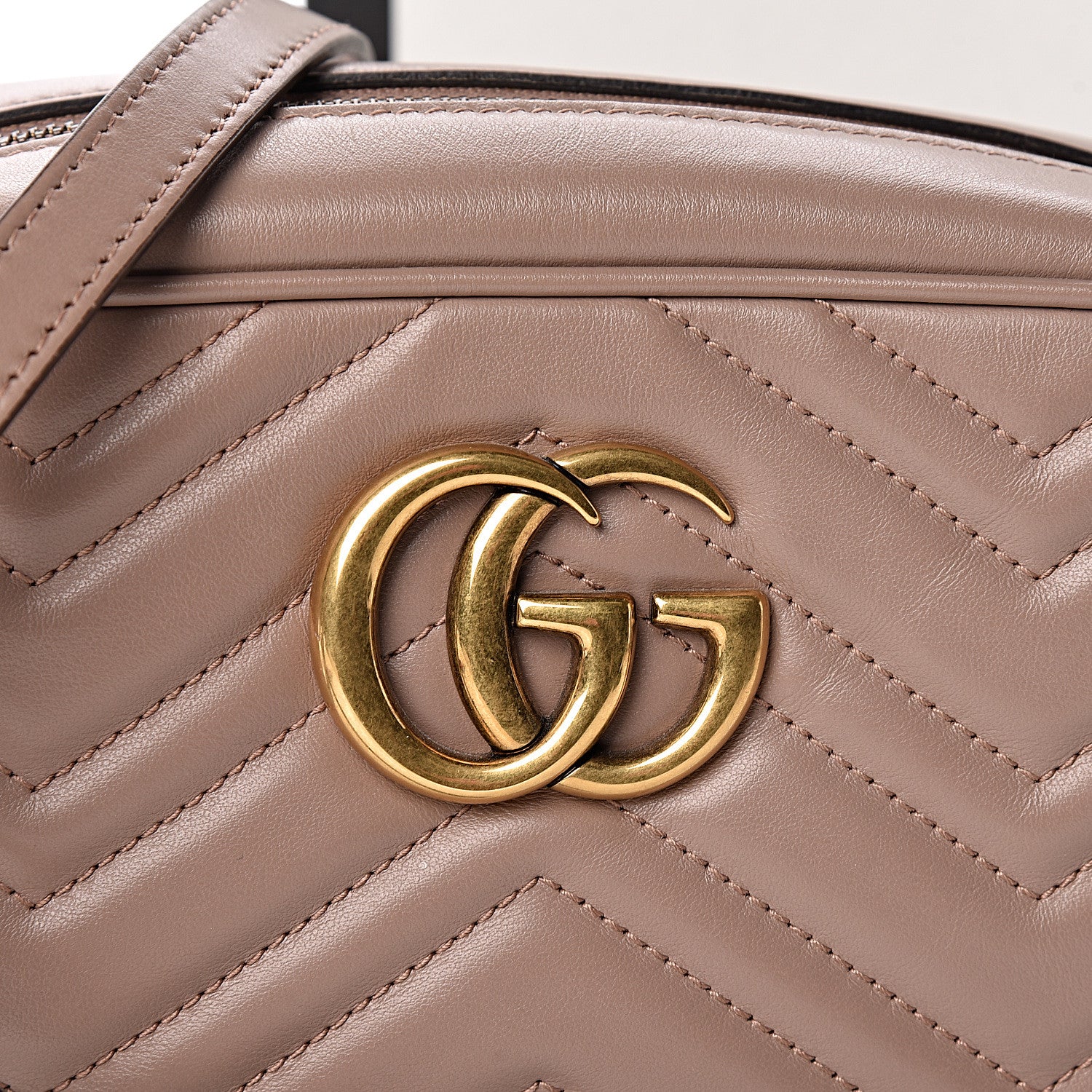 Gucci Calfskin Matelasse Small GG Marmont Chain Shoulder Bag Porcelain Rose 8 of 11