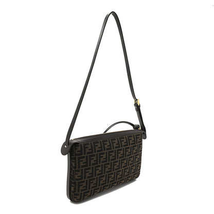 Fendi Fabric Jacquard Vitello Grace FF 1974 Medium Simply Fendi Shoulder Bag Tobacco Moro Ebano 3 of 10