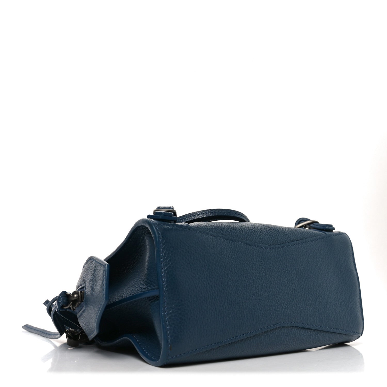 Balenciaga Grained Calfskin Neo Classic Silver Hardware Mini City Petrol Blue 4 of 10