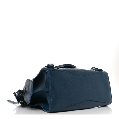 Balenciaga Grained Calfskin Neo Classic Silver Hardware Mini City Petrol Blue 4 of 10