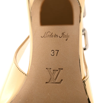 Louis Vuitton Metallic Calfskin Sparkle Slingback Pumps 37 Gold 9 of 12
