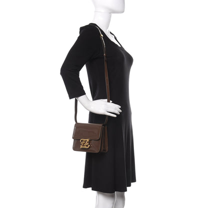Fendi Vitello Vernice Mou Karligraphy Crossbody Bag Ebano 2 of 13