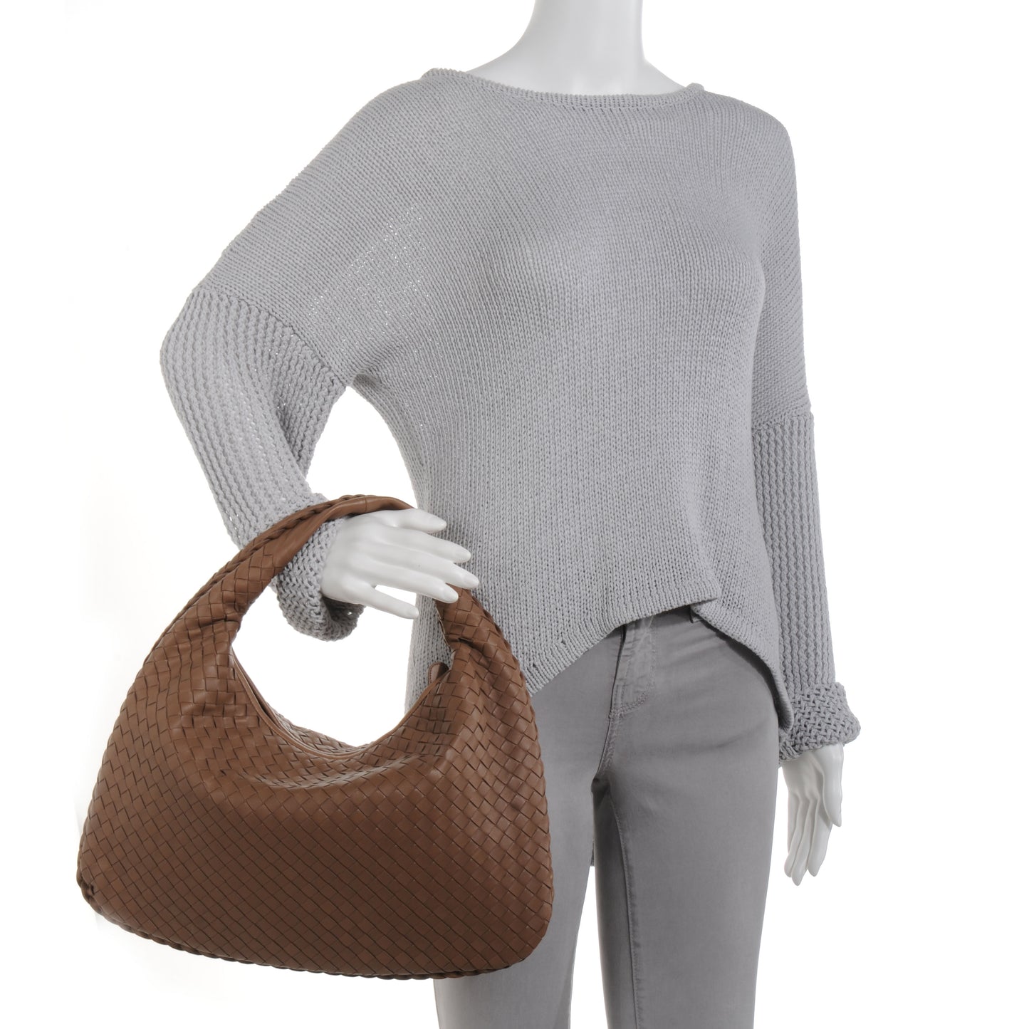 Nappa Intrecciato Medium Veneta Hobo Toffee