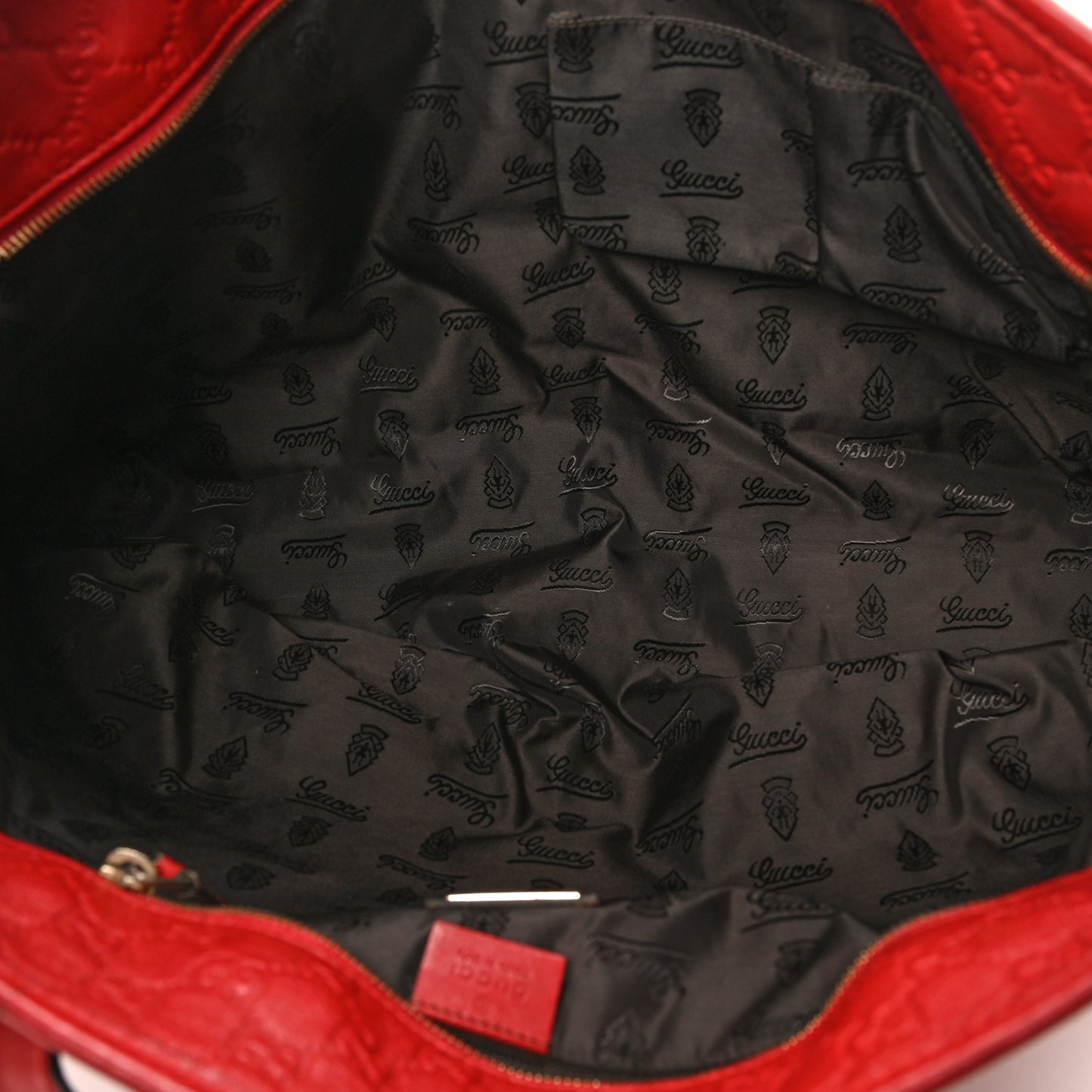Guccissima Large Zippered Shopping Tote Red
