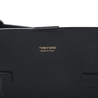 Tom Ford Grained Calfskin Small T Tote Black 6 of 15
