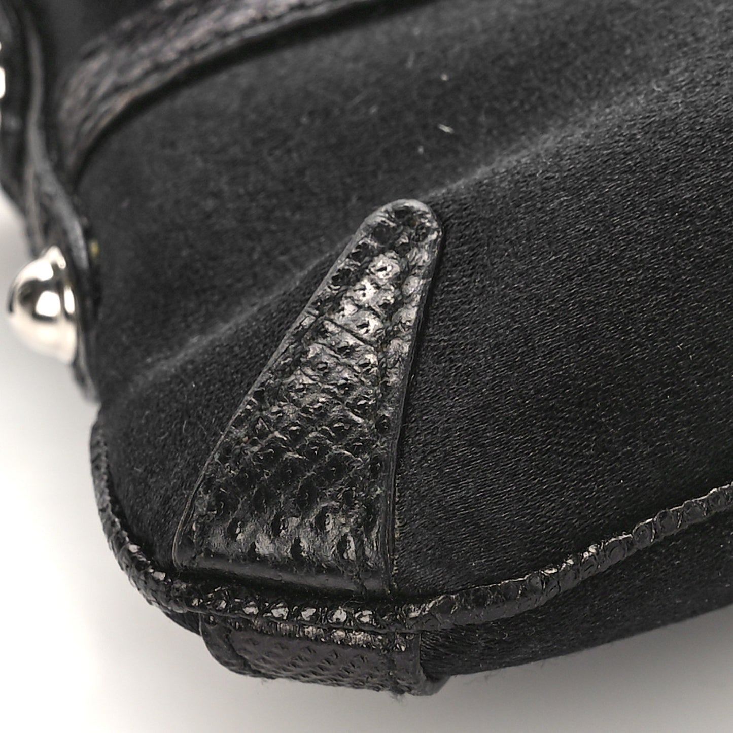 Satin Lizard Crystal GG Pochette Black