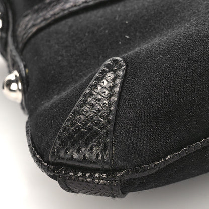 Gucci Satin Lizard Crystal GG Pochette Black 8 of 12