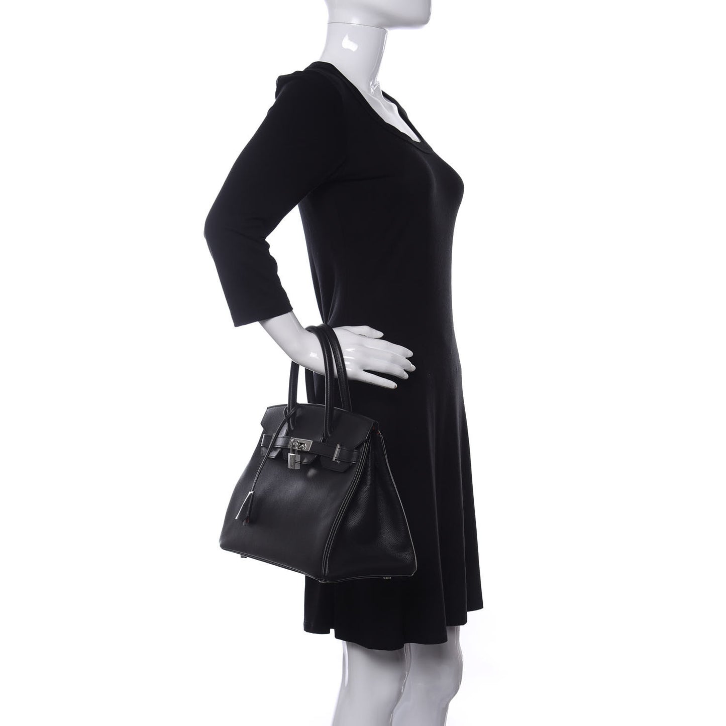 Epsom Horseshoe Birkin 30 Black Rouge Casaque