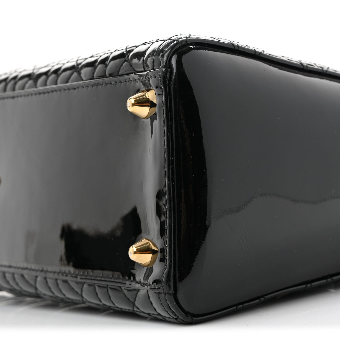 Patent Cannage Large Lady Dior Black
