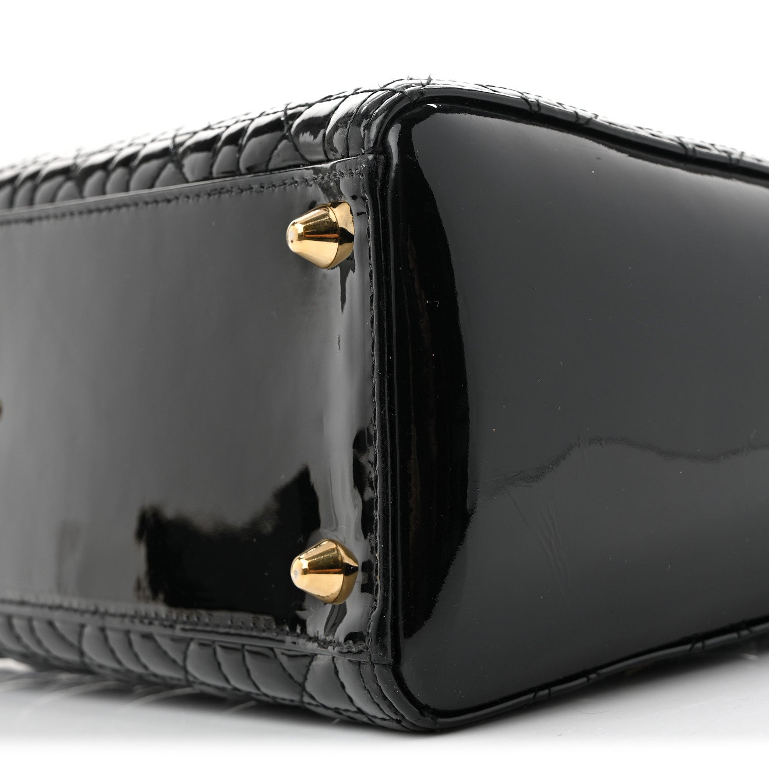 Christian Dior Patent Cannage Large Lady Dior Black 10 of 12