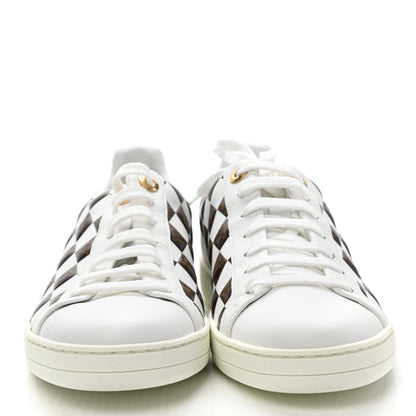 Louis Vuitton Calfskin Monogram Damier Tressage Frontrow Sneakers 38 White 2 of 9
