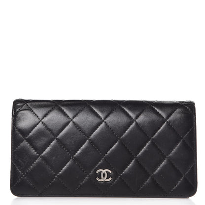 Chanel Lambskin Quilted Yen Wallet Black 1 of 17