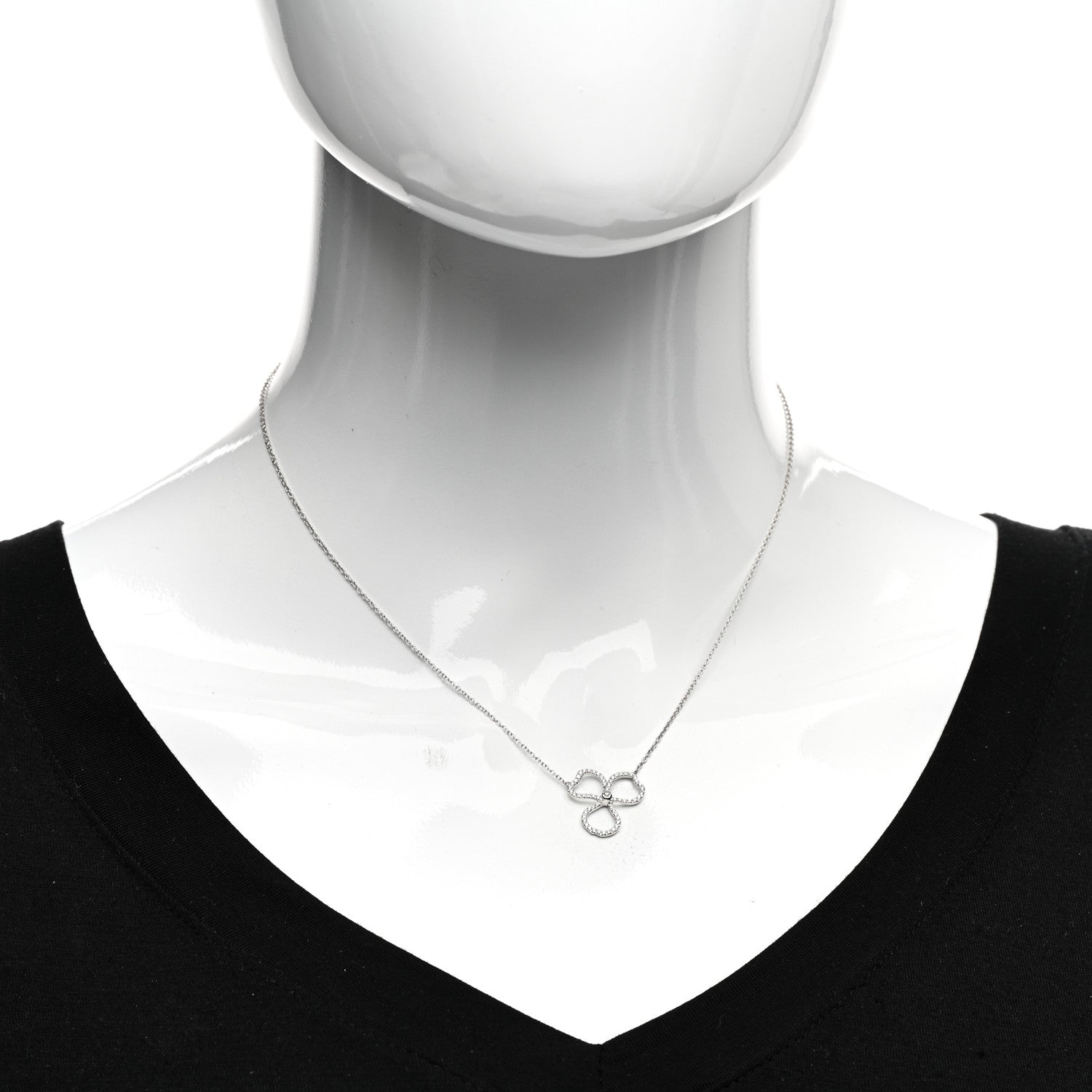 Tiffany Platinum Diamond Small Paper Flowers Pendant Necklace 2 of 4