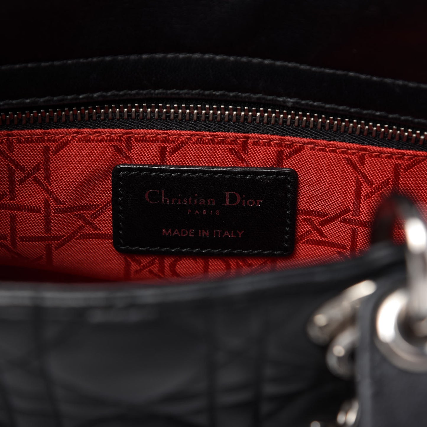 Lambskin Cannage Small Lucky Badges My Lady Dior Black