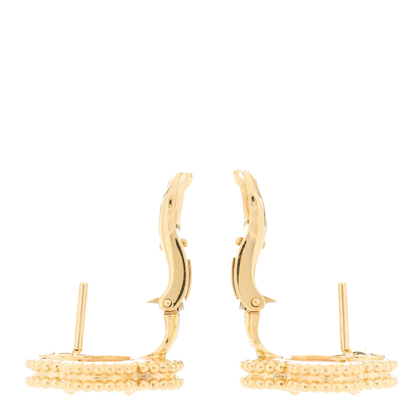 18K Yellow Gold Mother of Pearl Vintage Alhambra Earrings