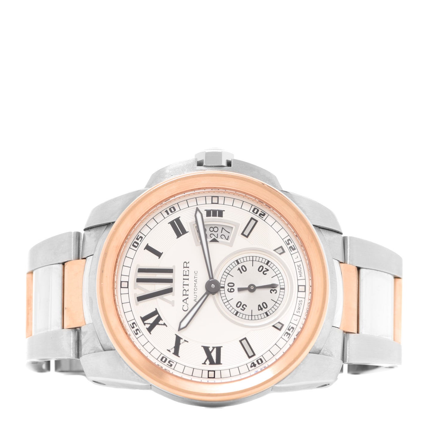 Stainless Steel 18K Pink Gold 42mm Calibre de Cartier Automatic Watch