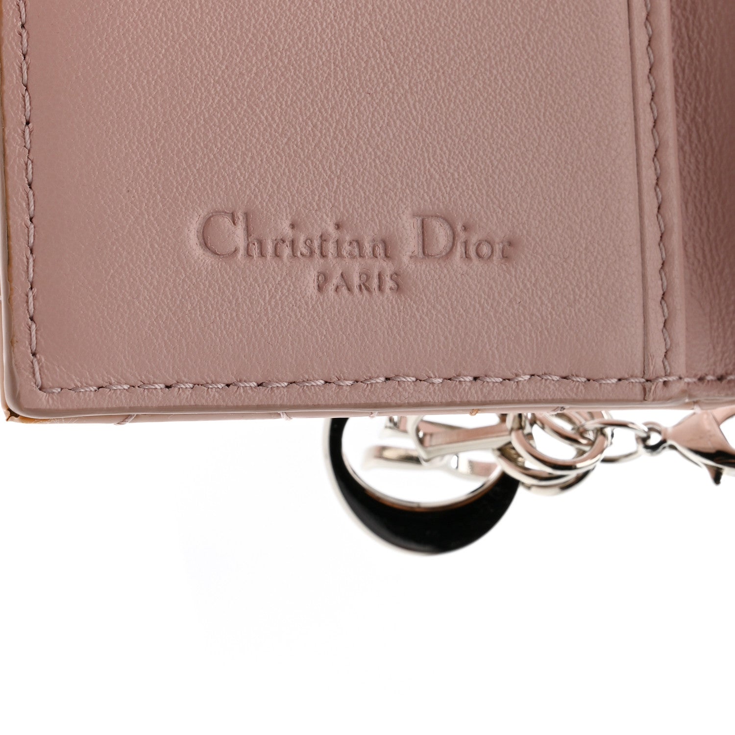 Christian Dior Patent Cannage Lady Dior Bloom Card Holder Rose