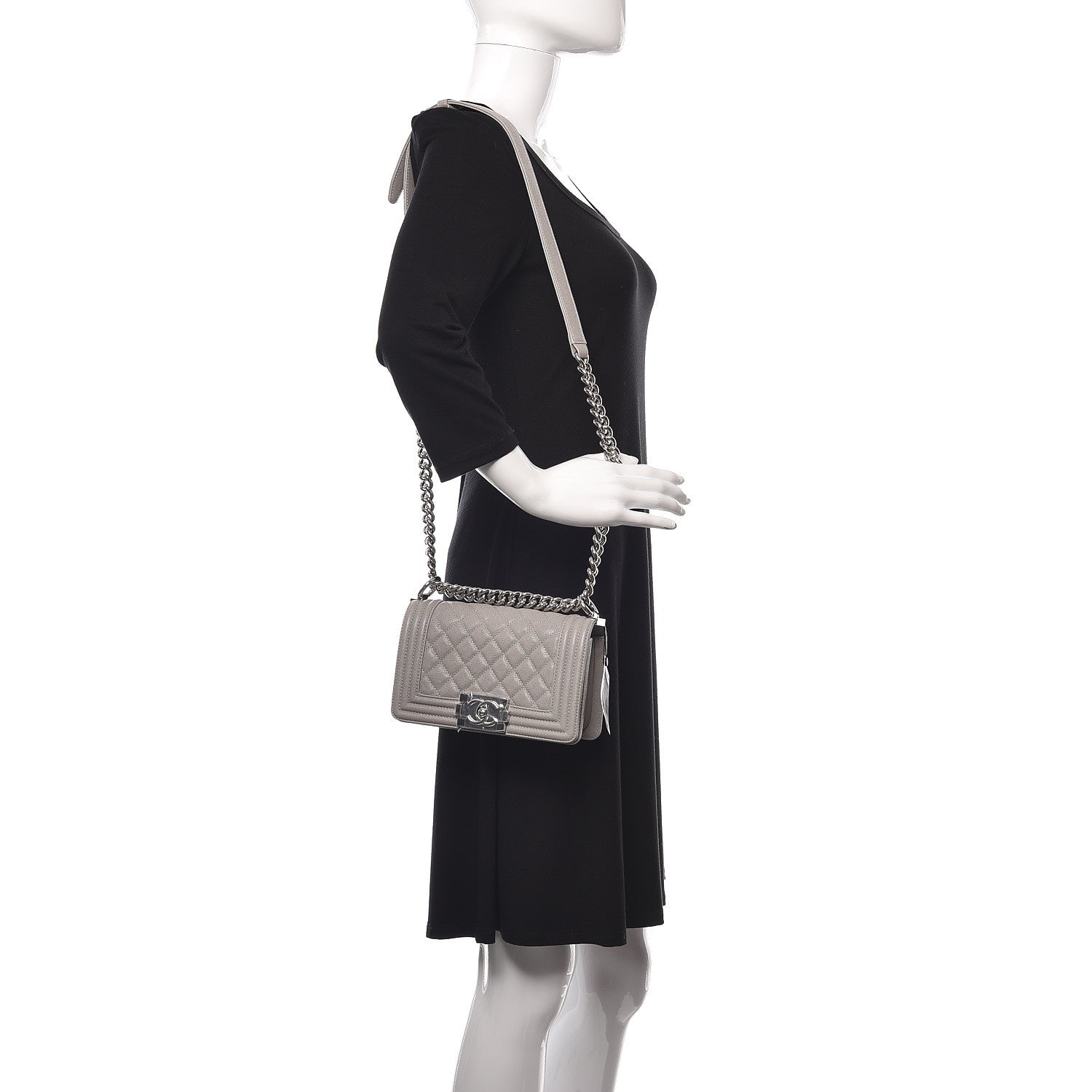 Chanel Caviar Quilted Small Boy Flap Grey 2 of 14