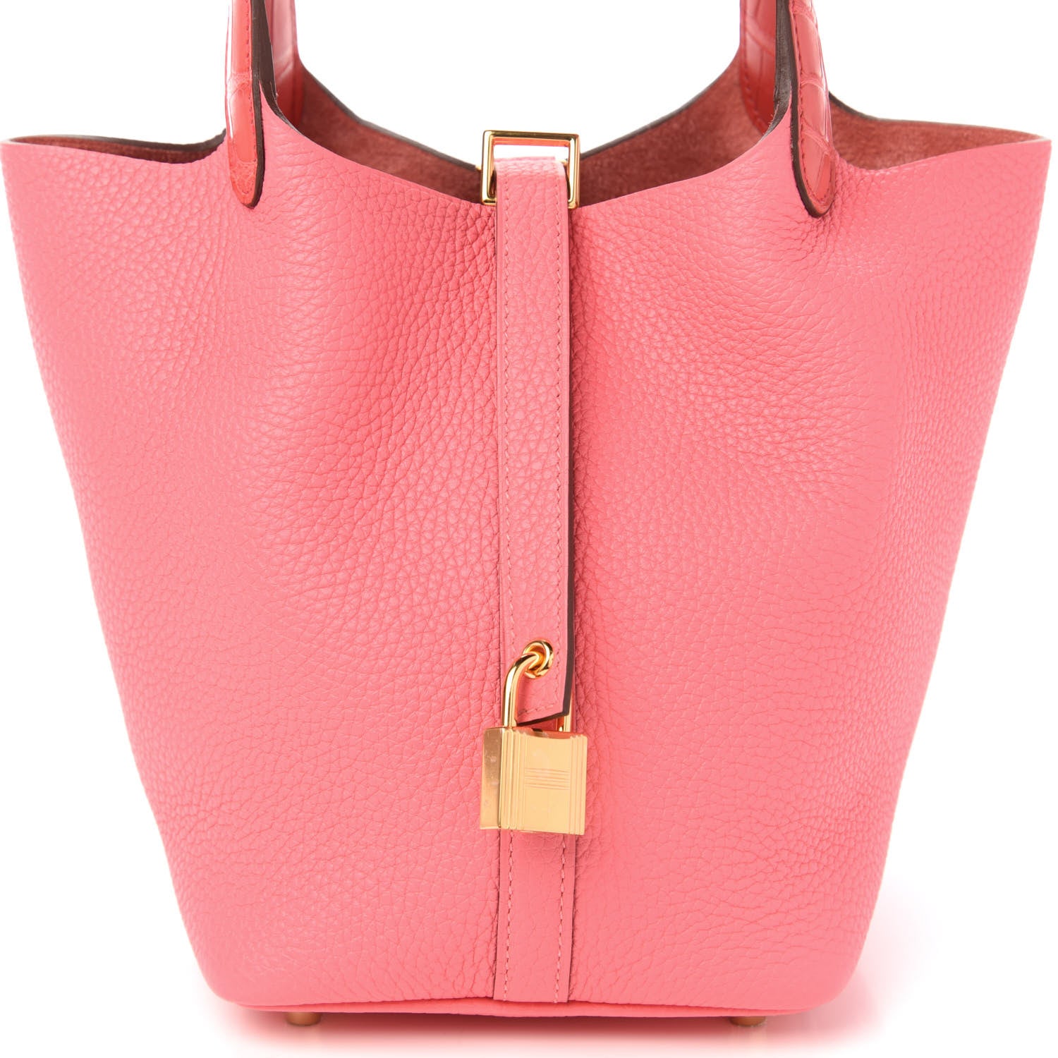 Hermes Taurillon Clemence Matte Alligator Picotin Lock Touch 18 PM Rose Azalee 10 of 11