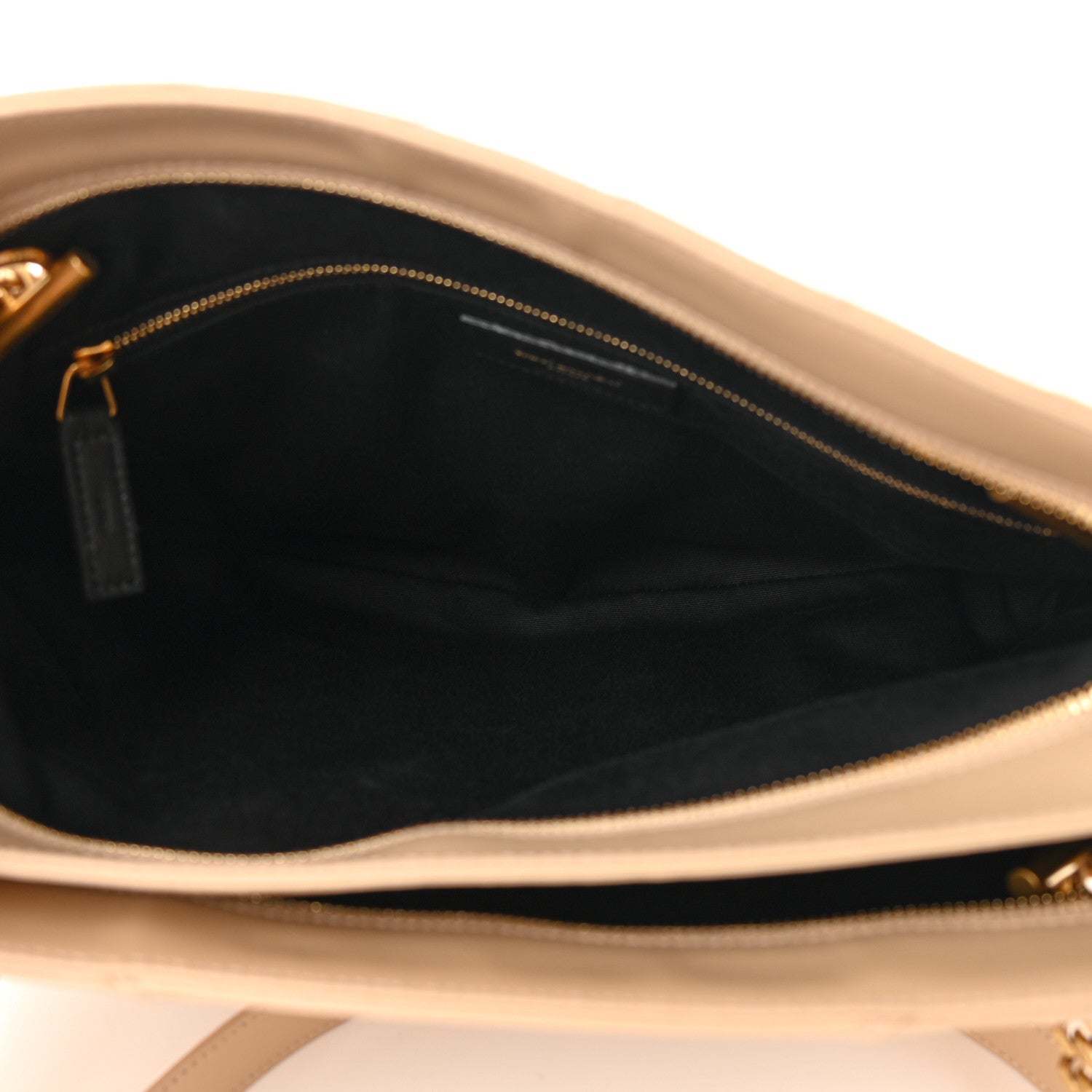 Saint Laurent Grain de Poudre Matelasse Chevron Medium Tribeca Shopping Bag Nude Powder 5 of 13