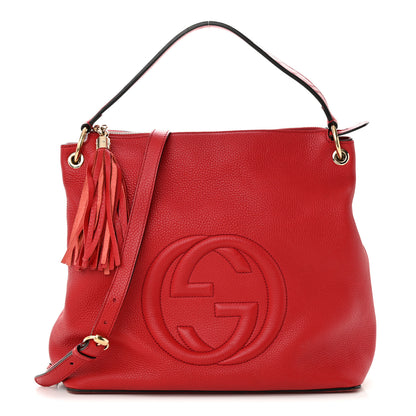 Gucci Pebbled Calfskin Large Soho Hobo Tabasco Red 1 of 15
