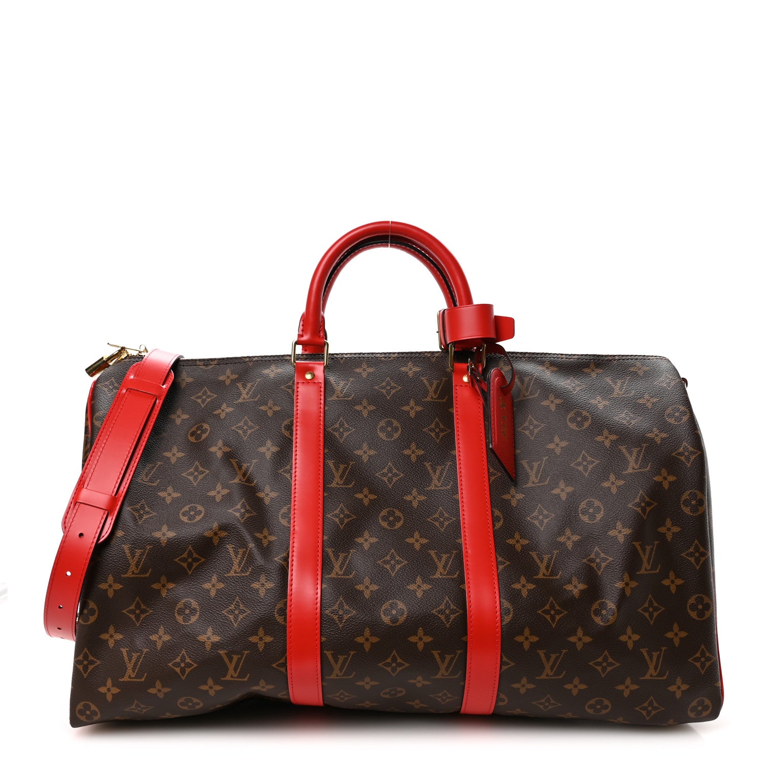 Louis Vuitton Calfskin Monogram Keepall Bandouliere 50 Coquelicot 1 of 10