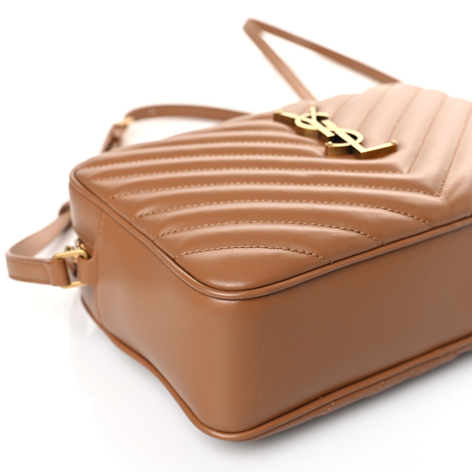 Saint Laurent Calfskin Matelasse Monogram Lou Camera Bag Cinnamon 8 of 9