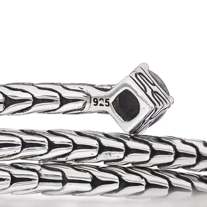 John Hardy Sterling Silver Blue Topaz Hematite Classic Chain Coil Bracelet 4 of 4