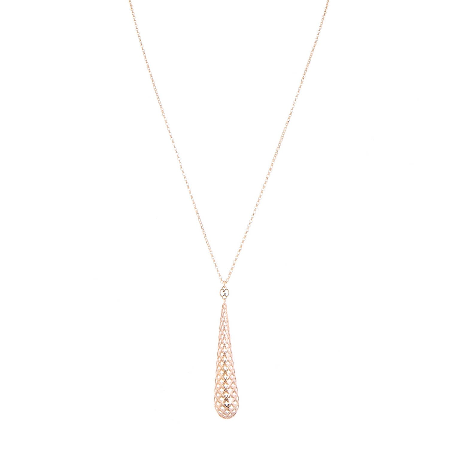 Gucci 18K Rose Gold Diamantissima Pendant Necklace 1 of 6