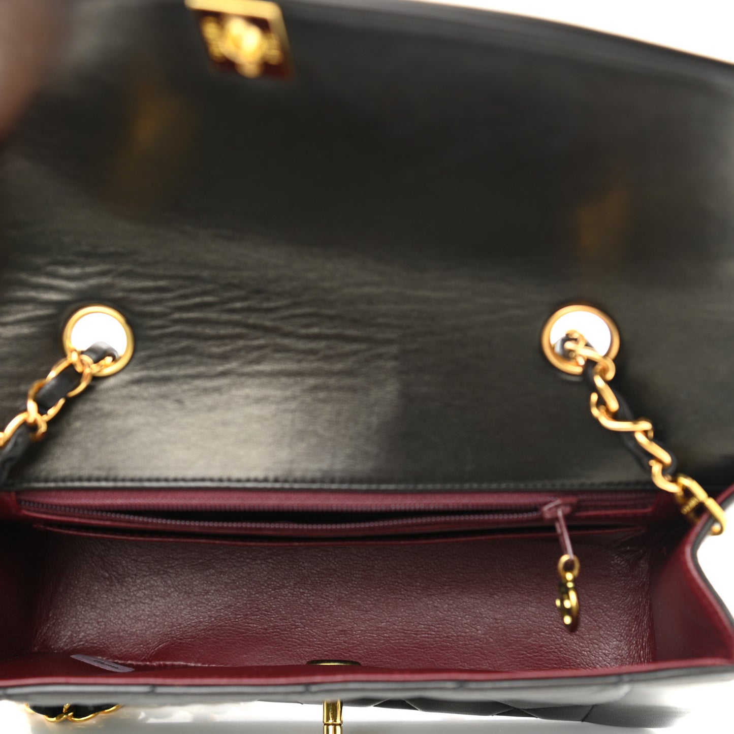 Lambskin Quilted Small Single Flap Black