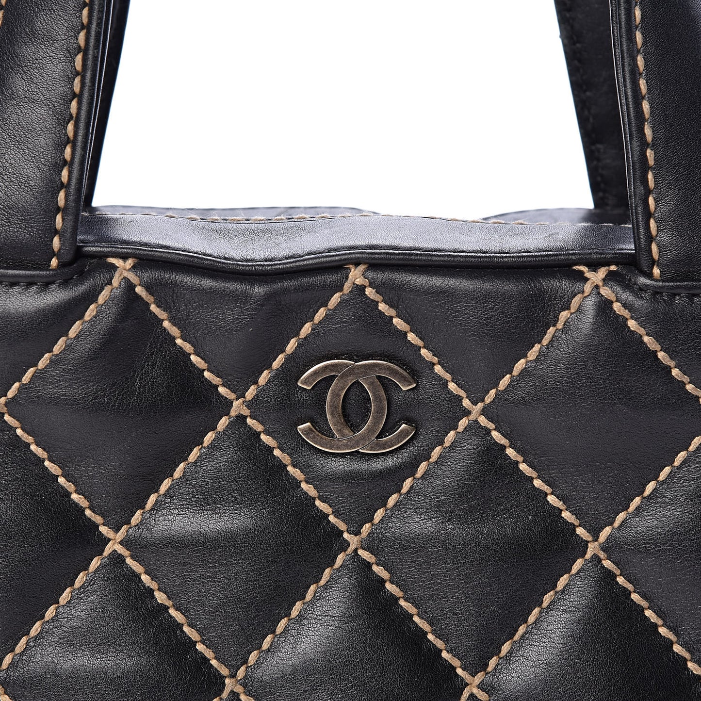 Calfskin Contrast Stitch Surpique Bowler Black