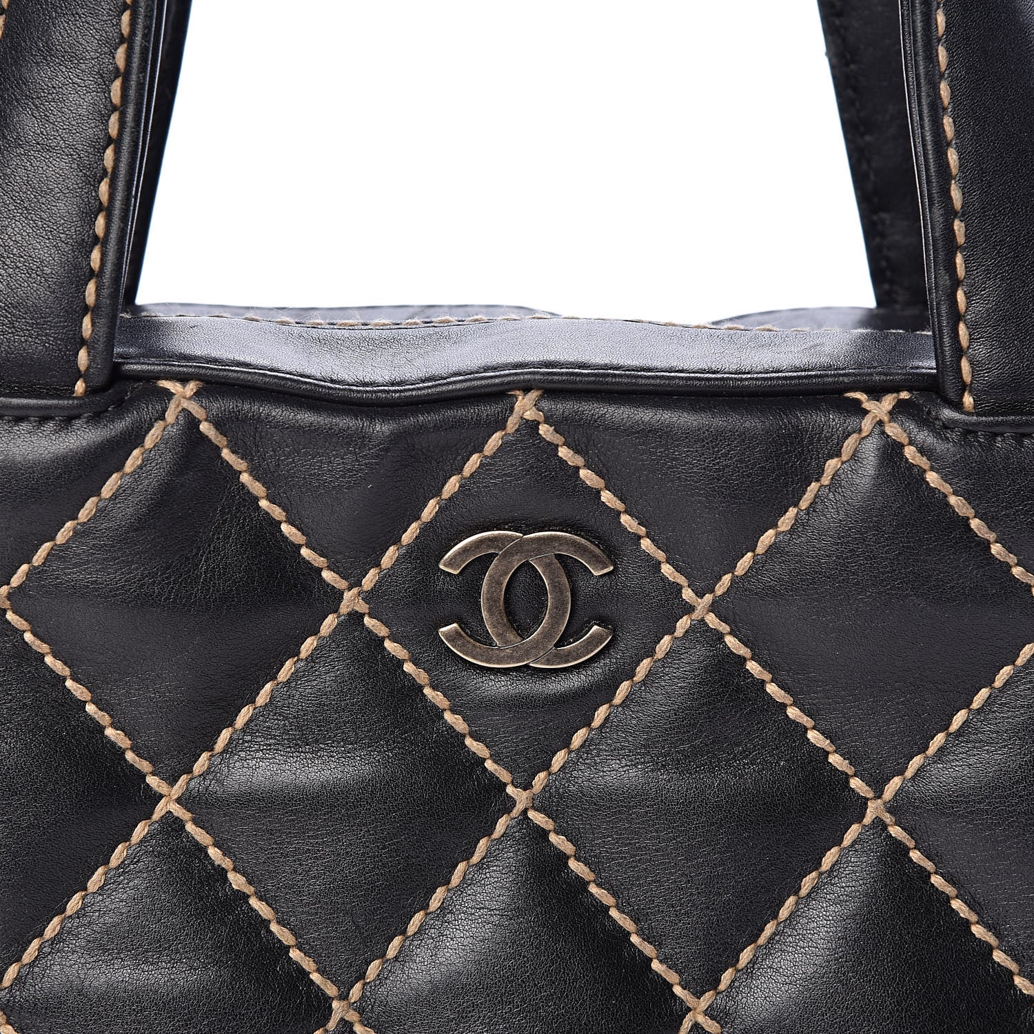 Chanel Calfskin Contrast Stitch Surpique Bowler Black 10 of 10