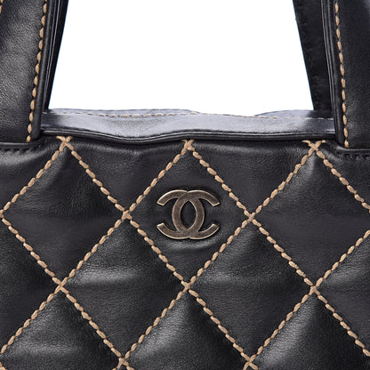 Chanel Calfskin Contrast Stitch Surpique Bowler Black 10 of 10