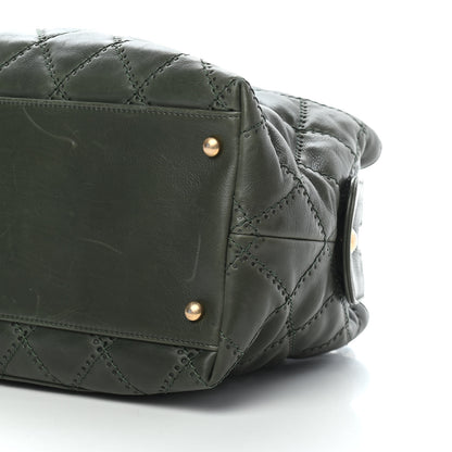 Chanel Calfskin Quilted Retro Chain Tote Green 8 of 10