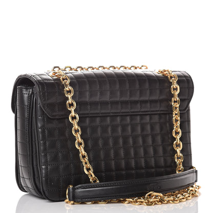 Celine Calfskin Quilted Medium C Bag Black 3 of 9