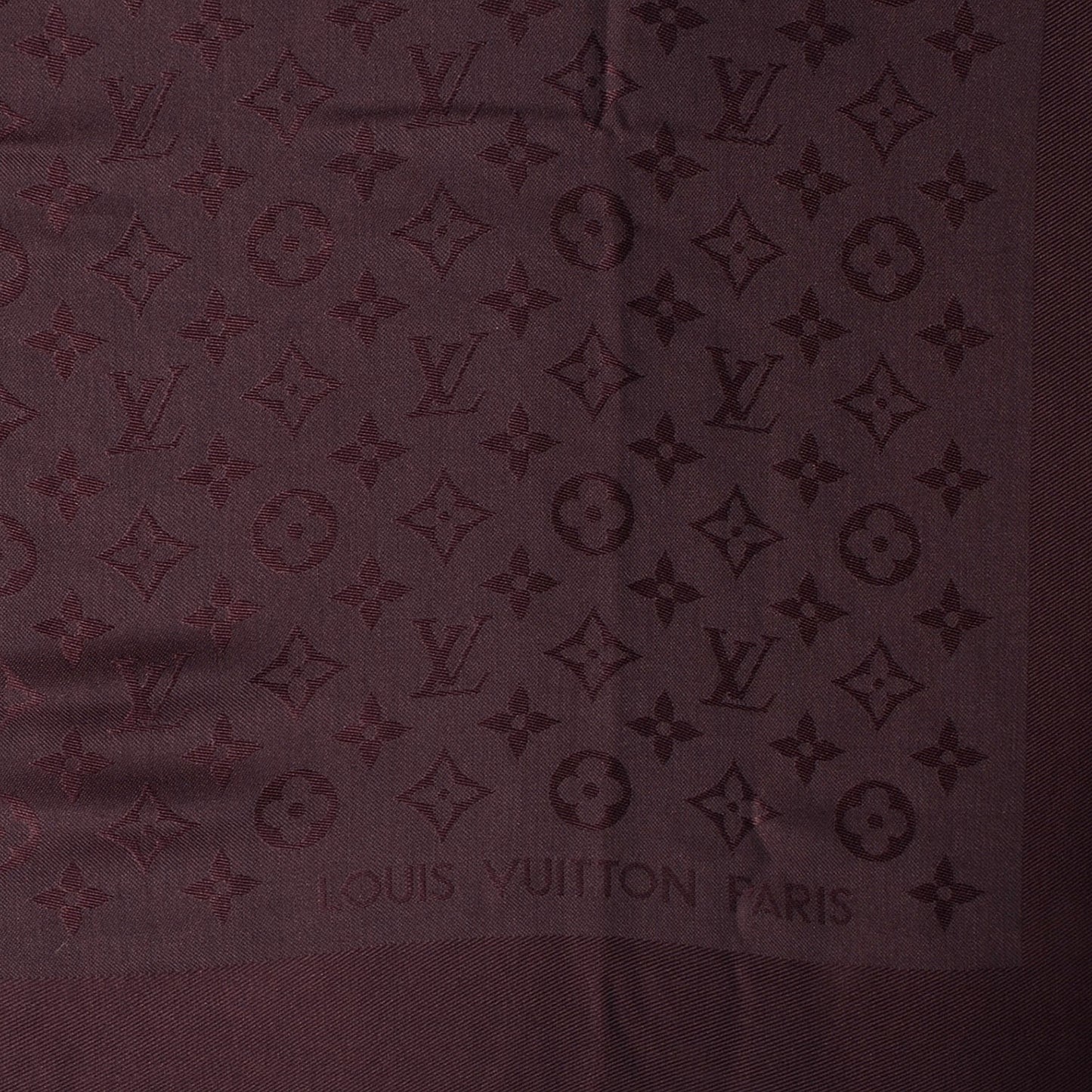 Wool Silk Monogram Shawl Amarante