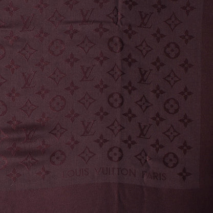 Louis Vuitton Wool Silk Monogram Shawl Amarante 4 of 5