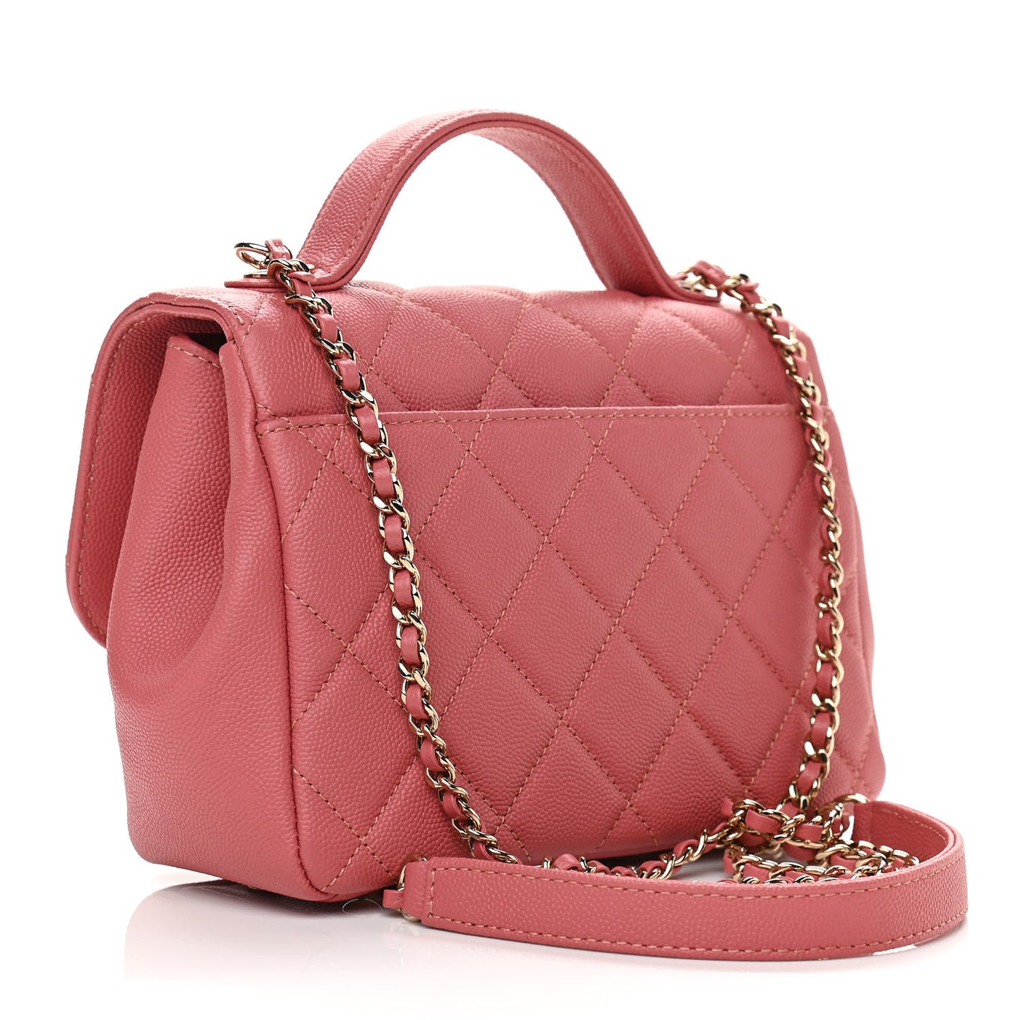Caviar Quilted Small Business Affinity Flap Pink