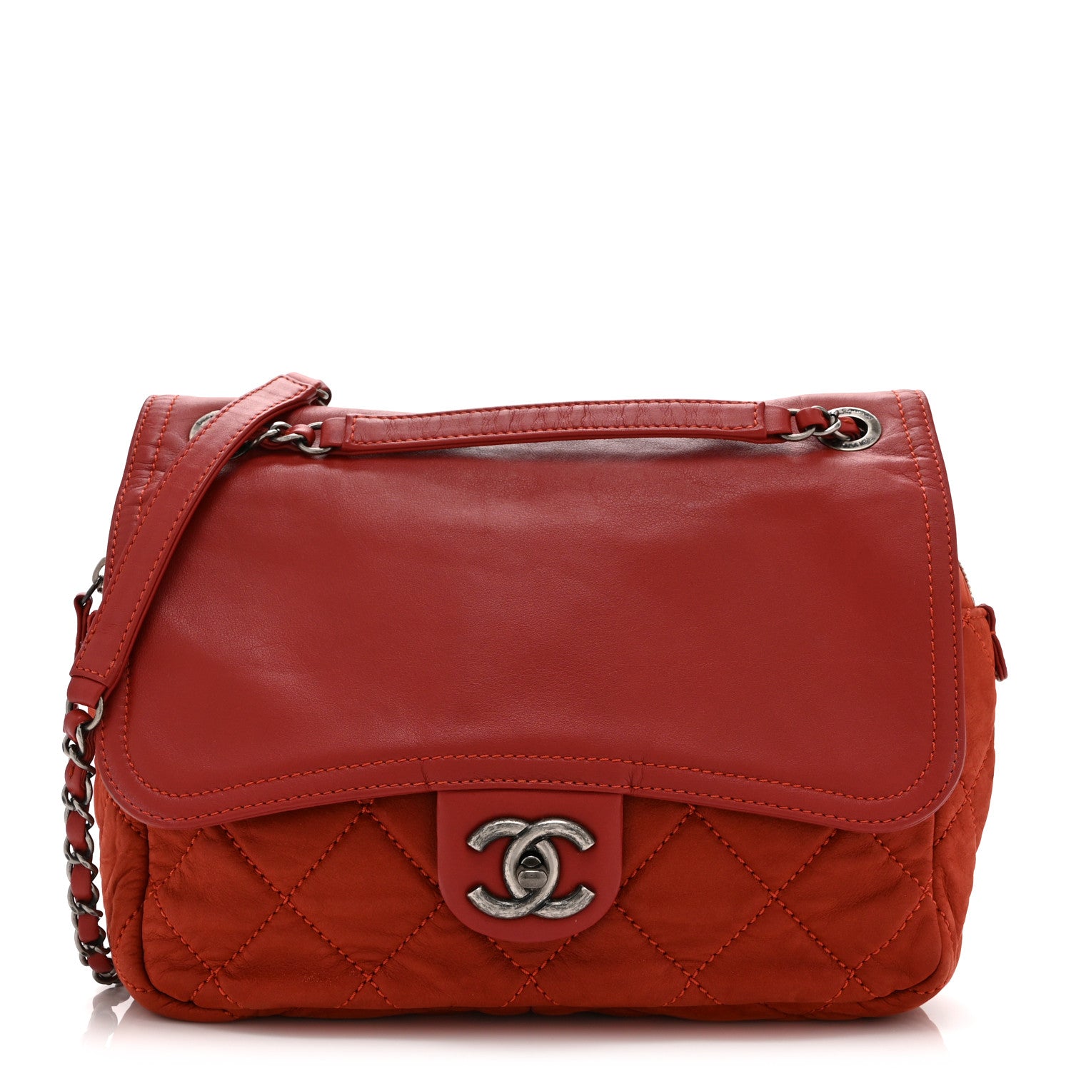 Chanel Iridescent Calfskin Medium In the Mix Flap Red 1 of 10